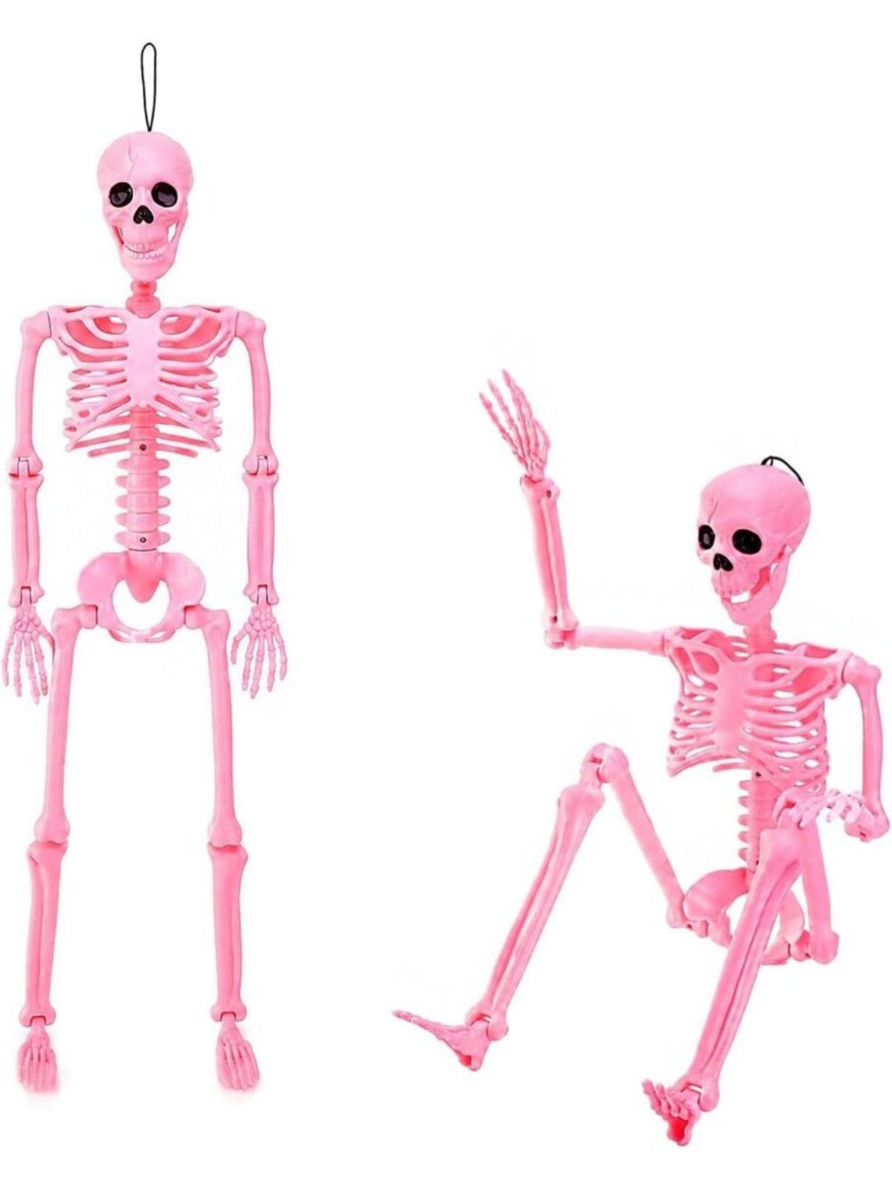 Set of 2 Pink Skeleton Decor - 36" Halloween Prop with Flexible Joints